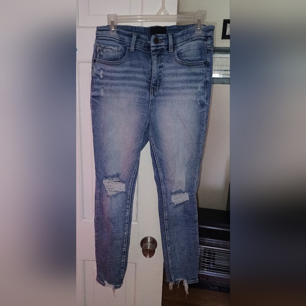 Women's Buckle Black Ankle Skinny